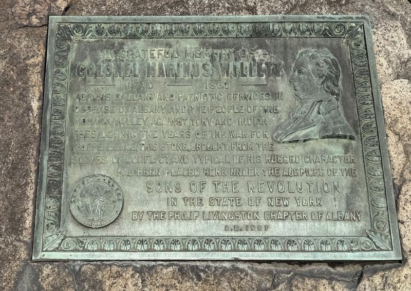In Grateful Memory of Colonel Marinus Willett Marker image. Click for full size.