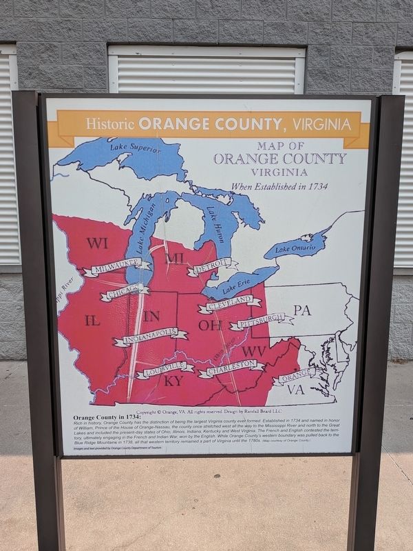 Historic Orange County, Virginia Marker. Click for full size. Historic Orange County, Virginia Marker image. Click for full size.