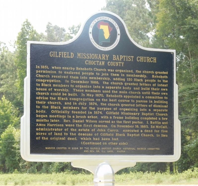 Gilfield Missionary Baptist Church Marker image. Click for full size.