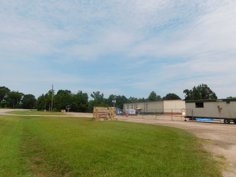 Gilfield Missionary Baptist Church & Marker image. Click for full size.
