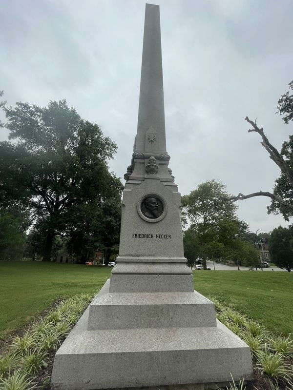 Friedrich Hecker Marker - front elevation view. Click for full size. Friedrich Hecker Marker - front elevation view image. Click for full size.