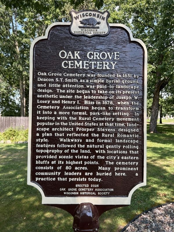 Oak Grove Cemetery Marker. Click for full size. Oak Grove Cemetery Marker image. Click for full size.
