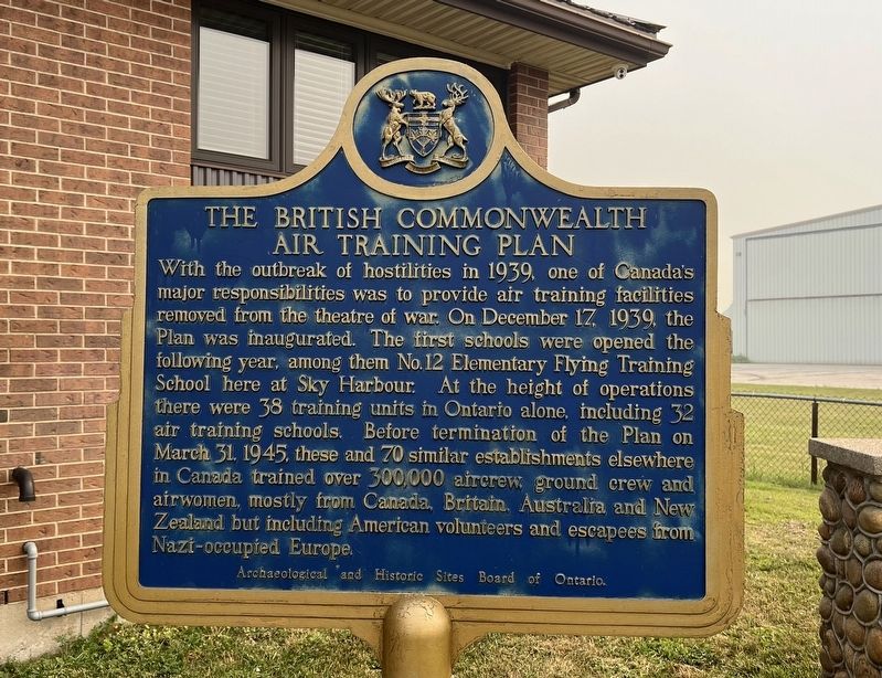 The British Commonwealth Air Training Plan Marker. Click for full size. The British Commonwealth Air Training Plan Marker image. Click for full size.