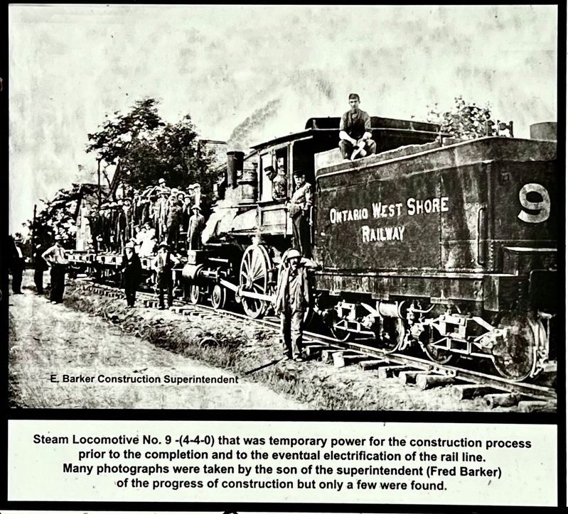 Ontario West Shore Railway marker photo and caption detail image. Click for full size.