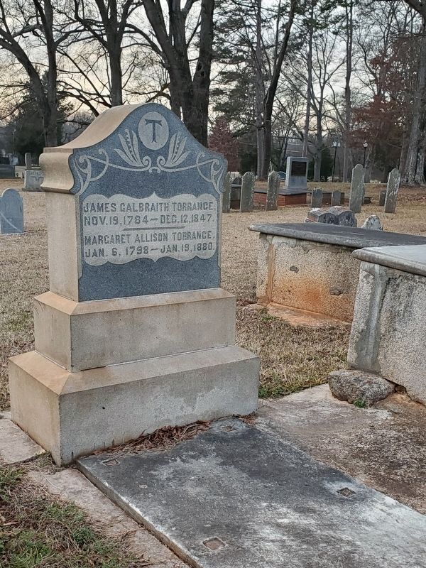 The tombstone of James Galbraith Torrance at Hopewell Presbyterian Church cemetery Huntersville. Click for full size. The tombstone of James Galbraith Torrance at Hopewell Presbyterian Church cemetery Huntersville image. Click for full size.