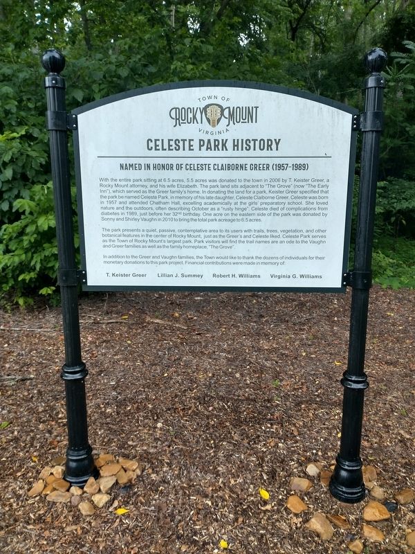 Celeste Park History Marker image. Click for full size.