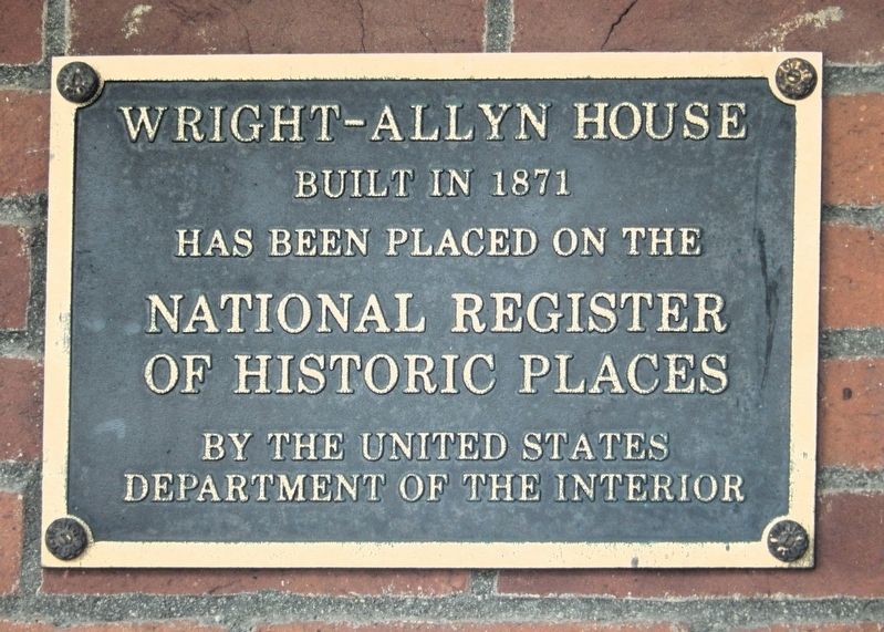 Wright-Allyn House Marker image. Click for full size.