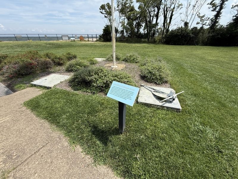 The Maritime Exchange Tower Marker and the concrete blocks image. Click for full size.