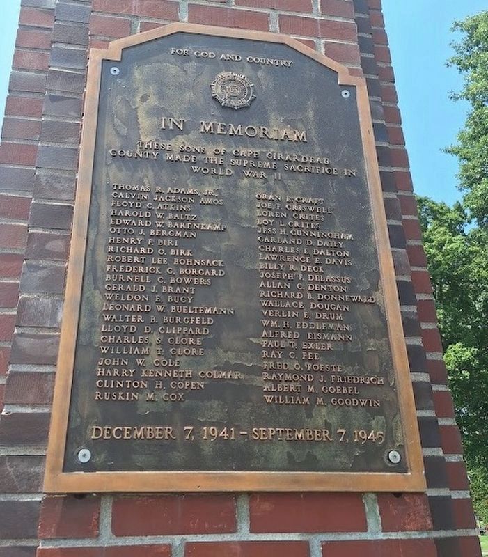 World War II Memorial Marker. Click for full size. World War II Memorial Marker image. Click for full size.
