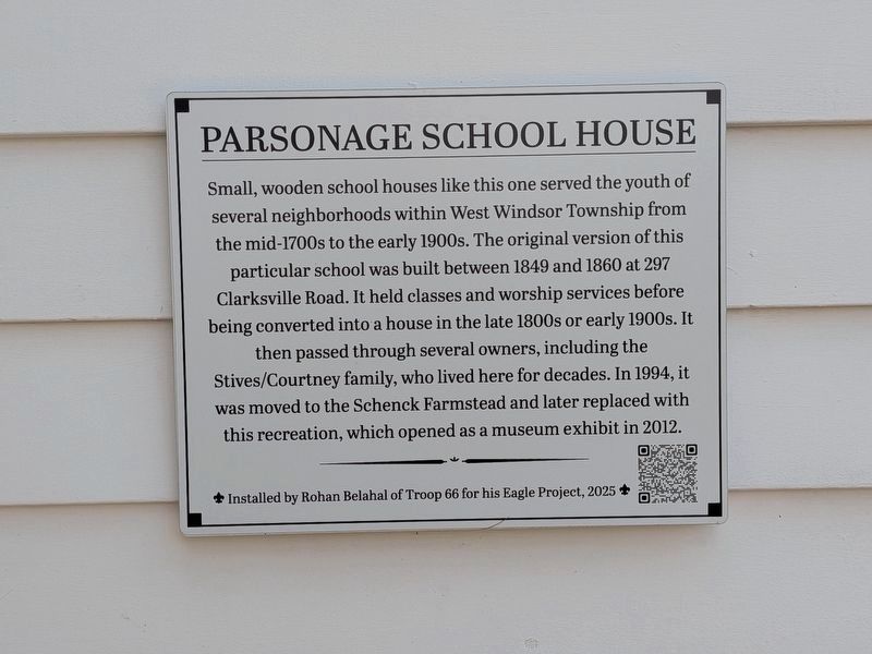 Parsonage School House Marker. Click for full size. Parsonage School House Marker image. Click for full size.