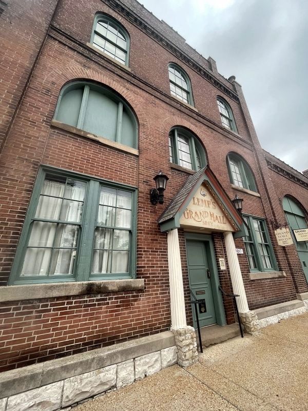 The Wagon House Marker - view of Grand Hall in the Wagon House image. Click for full size.