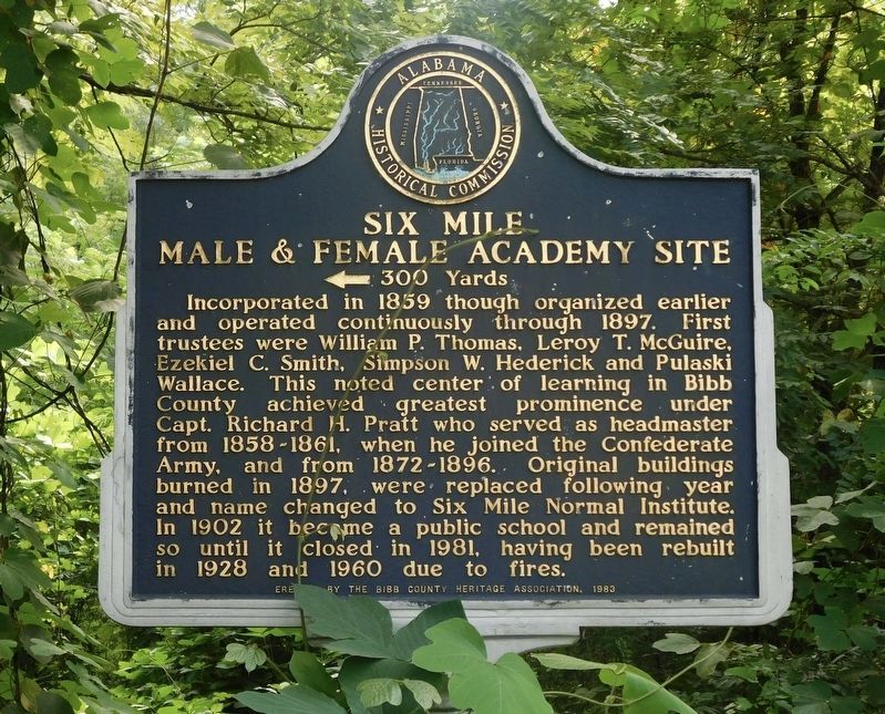 Six Mile Male & Female Academy Site Marker. Click for full size. Six Mile Male & Female Academy Site Marker image. Click for full size.
