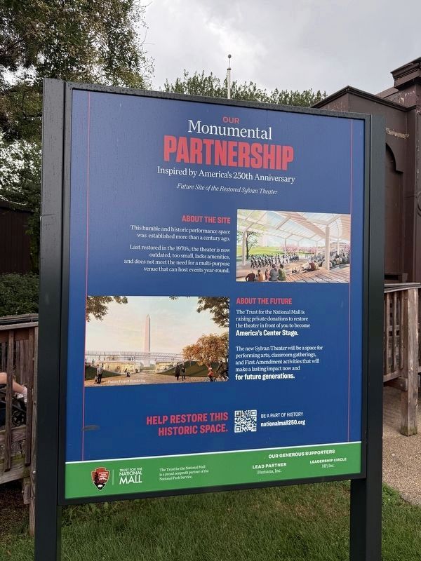 Future Site of the Restored Sylvan Theater Marker. Click for full size. Future Site of the Restored Sylvan Theater Marker image. Click for full size.
