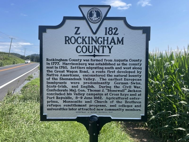 Rockingham County / Augusta County side of marker image. Click for full size.