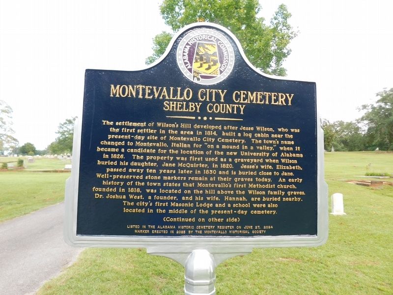 Montevallo City Cemetery Marker. Click for full size. Montevallo City Cemetery Marker image. Click for full size.
