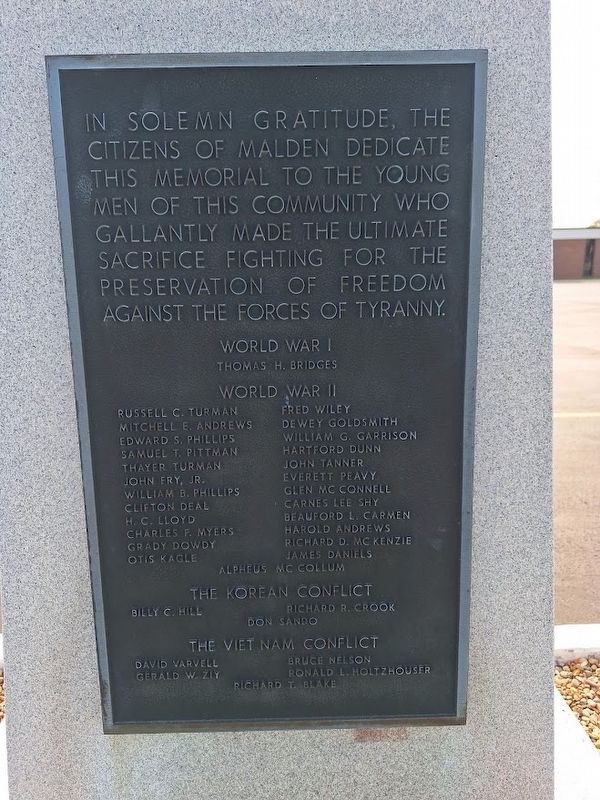 War Memorial Marker. Click for full size. War Memorial Marker image. Click for full size.
