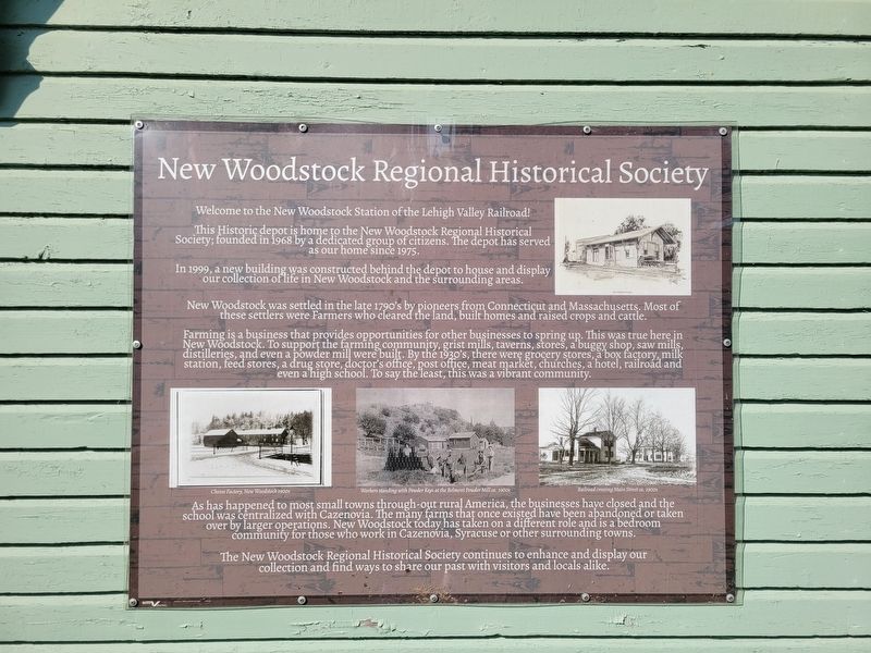 New Woodstock Regional Historical Society Marker. Click for full size. New Woodstock Regional Historical Society Marker image. Click for full size.
