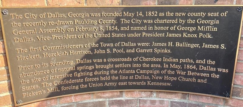 The City of Dallas, Georgia Marker. Click for full size. The City of Dallas, Georgia Marker image. Click for full size.