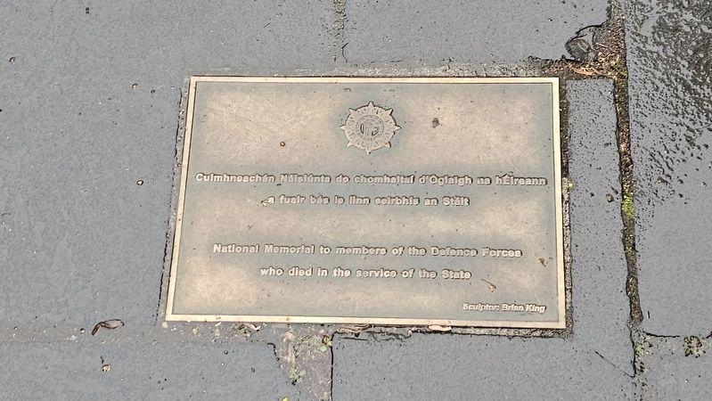 An Dún Cuimhneacháin / National Memorial to Members of the Defence Forces Marker. Click for full size. An Dún Cuimhneacháin / National Memorial to Members of the Defence Forces Marker image. Click for full size.