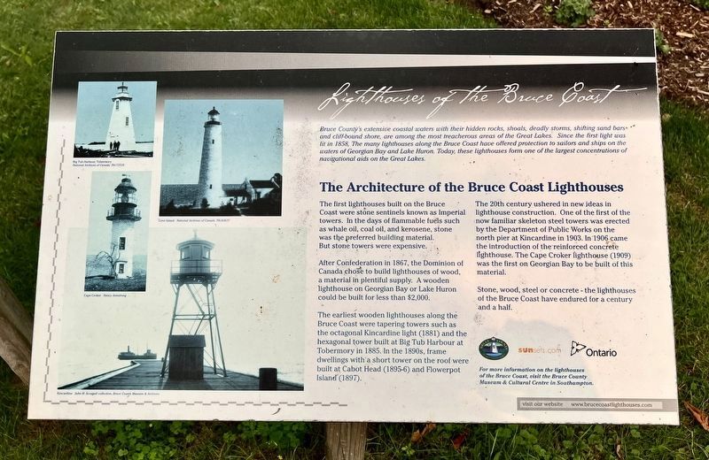 Lighthouses of the Bruce Coast Marker. Click for full size. Lighthouses of the Bruce Coast Marker image. Click for full size.