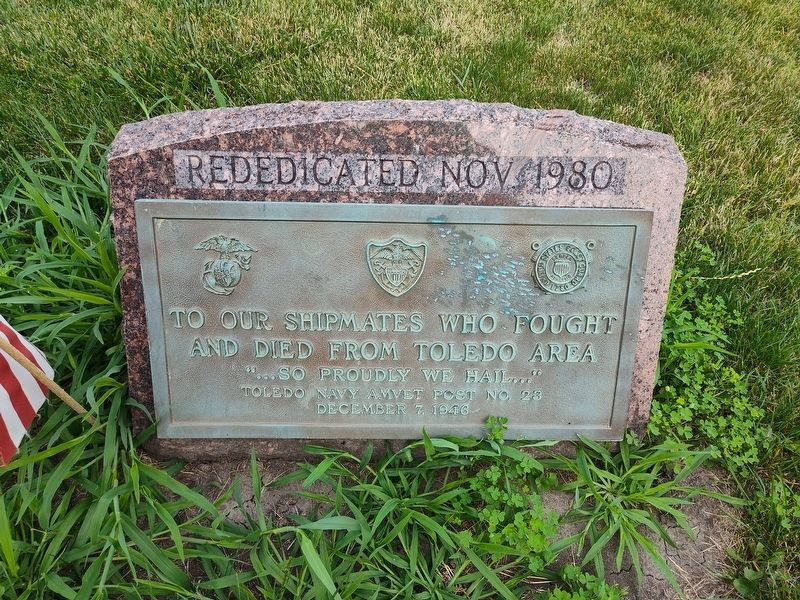 Toledo Area Shipmates Veterans Memorial Marker. Click for full size. Toledo Area Shipmates Veterans Memorial Marker image. Click for full size.