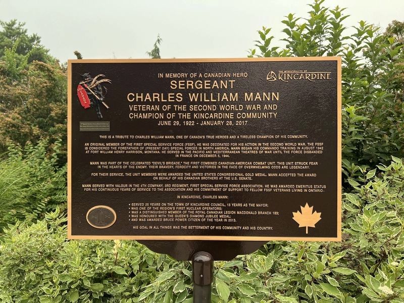 Sergeant Charles William Mann Marker. Click for full size. Sergeant Charles William Mann Marker image. Click for full size.
