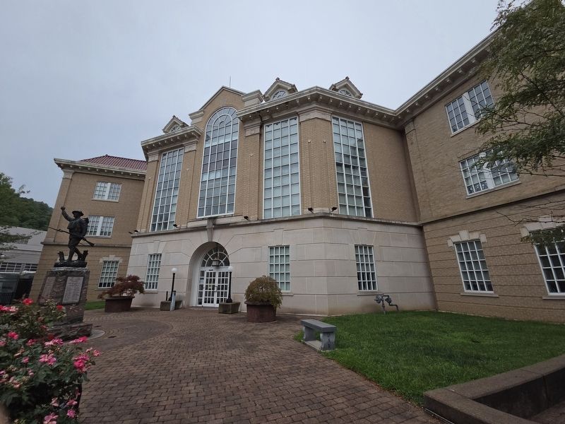 Pike County Courthouse (Division Street side), bench is to the right of the entrance image. Click for full size.