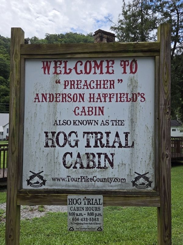 Hog Trial Cabin Sign. Click for full size. Hog Trial Cabin Sign image. Click for full size.