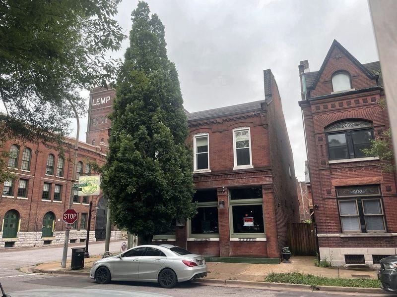 The Corner Saloon with adjacent buildings, "LEMP" on brewery tower. Click for full size. The Corner Saloon with adjacent buildings, "LEMP" on brewery tower image. Click for full size.