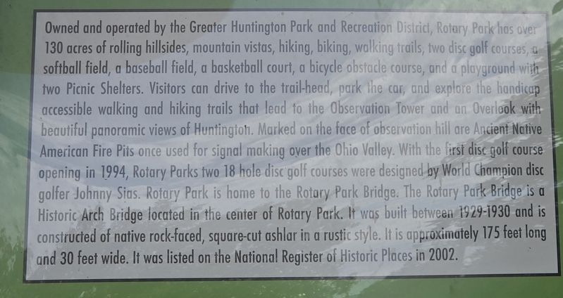 Rotary Park Disc Golf Course Marker. Click for full size. Rotary Park Disc Golf Course Marker image. Click for full size.