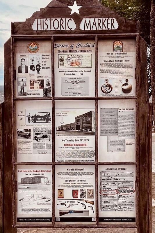Clarkdale Bank Heist Marker. Click for full size. Clarkdale Bank Heist Marker image. Click for full size.