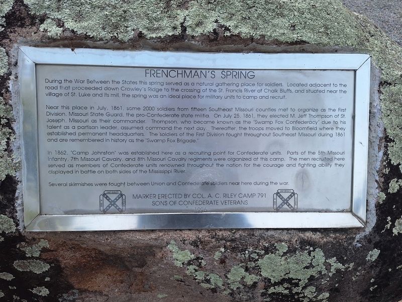 Frenchman's Spring Marker. Click for full size. Frenchman's Spring Marker image. Click for full size.
