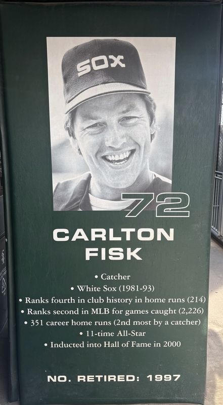 Carlton Fisk Marker. Click for full size. Carlton Fisk Marker image. Click for full size.