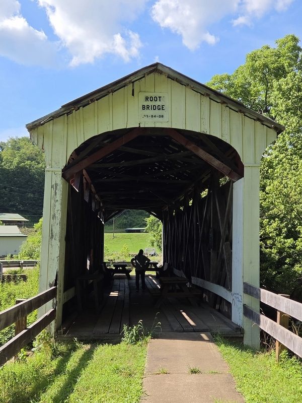 Root Covered Bridge (33-84-08) south entrance. Click for full size. Root Covered Bridge (33-84-08) south entrance image. Click for full size.