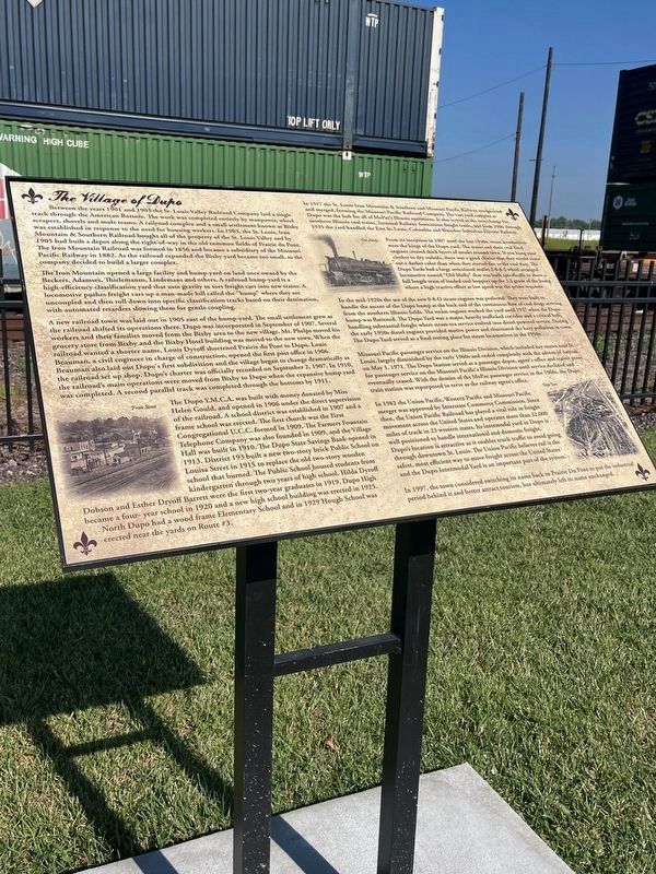 The Village of Dupo Marker. Click for full size. The Village of Dupo Marker image. Click for full size.