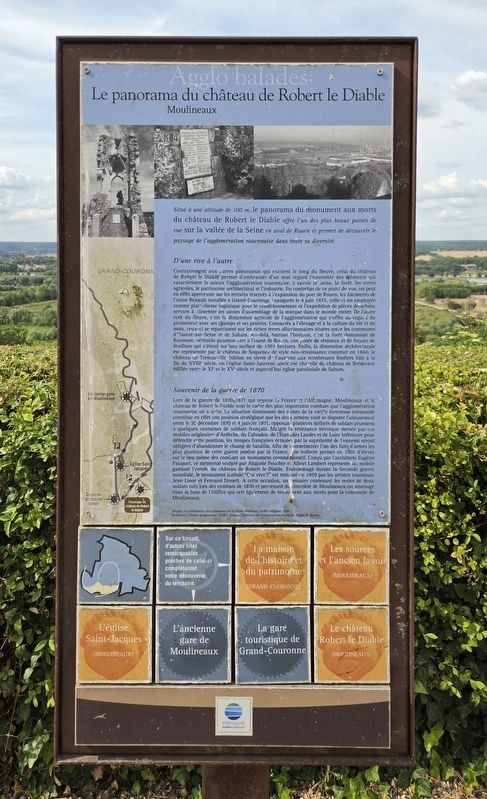 Le panorama du château de Robert le Diable / The View from Robert the Devil’s Castle Marker. Click for full size. Le panorama du château de Robert le Diable / The View from Robert the Devil’s Castle Marker image. Click for full size.