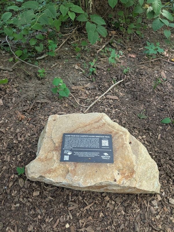 11,000 Year Old Campsite Along Heritage Trail Marker. Click for full size. 11,000 Year Old Campsite Along Heritage Trail Marker image. Click for full size.