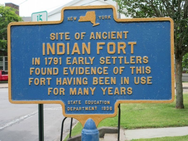 Site of Ancient Indian Fort Marker in July 2022. Click for full size. Site of Ancient Indian Fort Marker in July 2022 image. Click for full size.