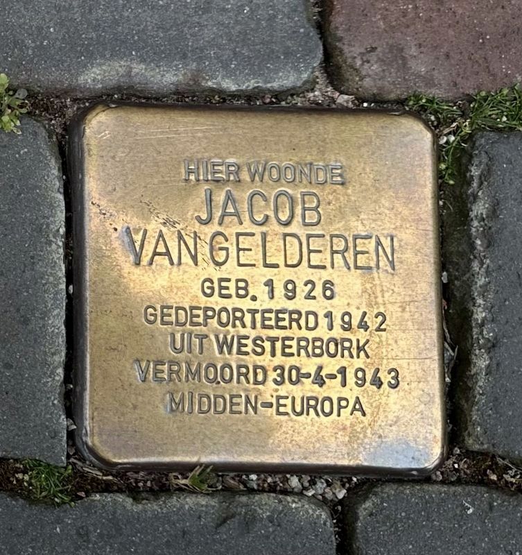Jacob van Gelderen stolperstein image. Click for full size.