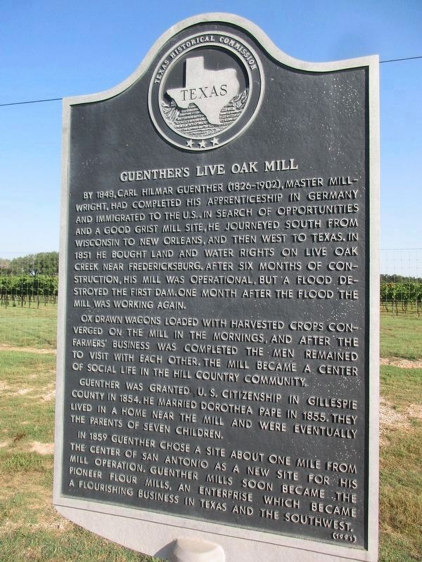 Guenther's Live Oak Mill Marker. Click for full size. Guenther's Live Oak Mill Marker image. Click for full size.