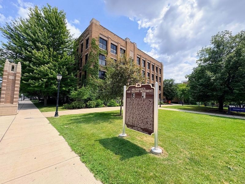 Milwaukee's Fair Housing Movement Marker. Click for full size. Milwaukee's Fair Housing Movement Marker image. Click for full size.