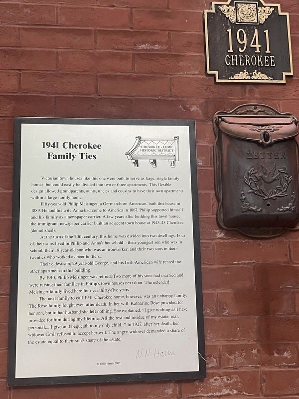1941 Cherokee - Family Ties Marker image. Click for full size.