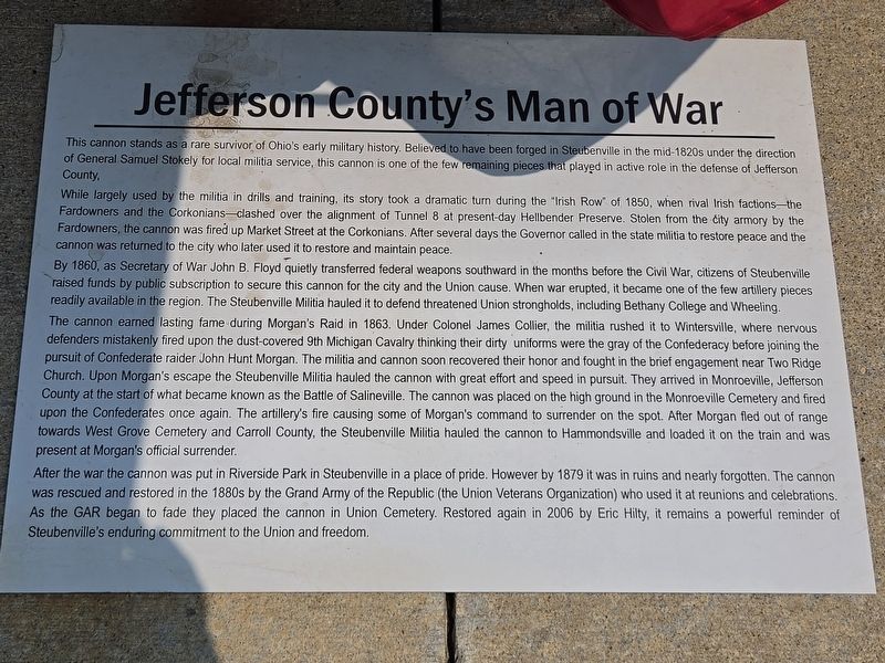 Jefferson County's Man of War Marker. Click for full size. Jefferson County's Man of War Marker image. Click for full size.