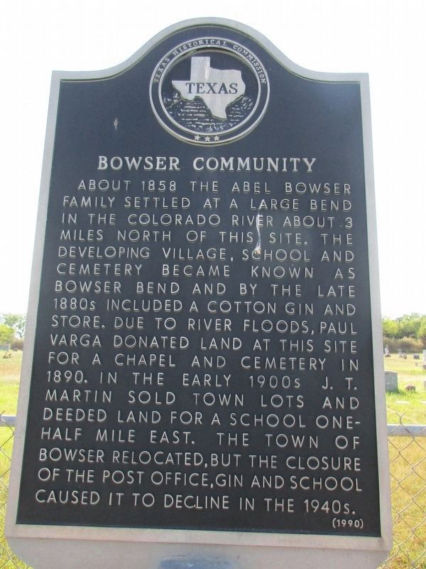 Bowser Community Marker. Click for full size. Bowser Community Marker image. Click for full size.