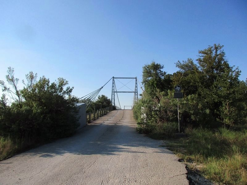 Regency Suspension Bridge and marker. Click for full size. Regency Suspension Bridge and marker image. Click for full size.