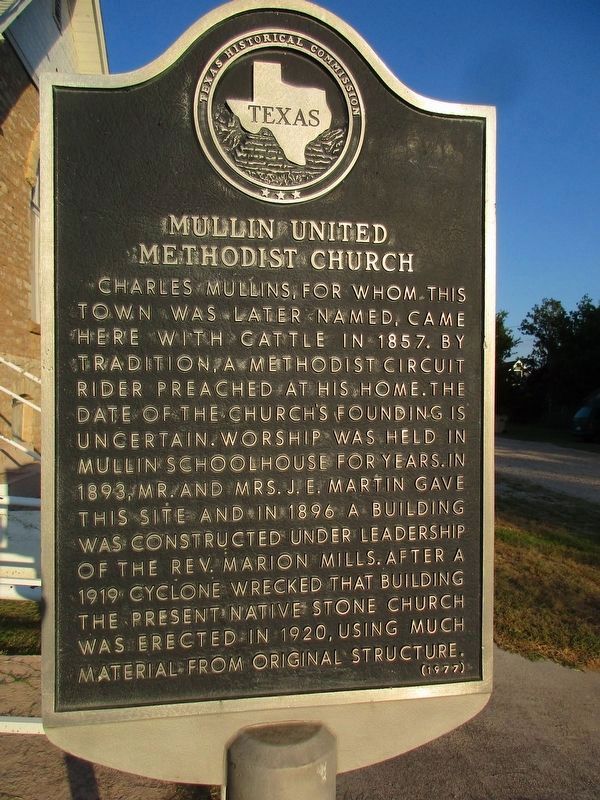 Mullin United Methodist Church Marker. Click for full size. Mullin United Methodist Church Marker image. Click for full size.