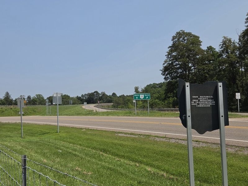 Lisbon Marker looking East on Ohio Hwy 154 at the junction with Ohio Hwy 11 image. Click for full size.