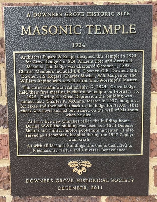 Masonic Temple Marker. Click for full size. Masonic Temple Marker image. Click for full size.