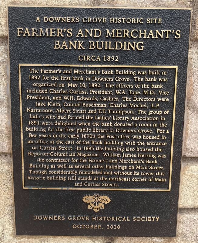Farmer's and Merchant's Bank Building Marker image. Click for full size.