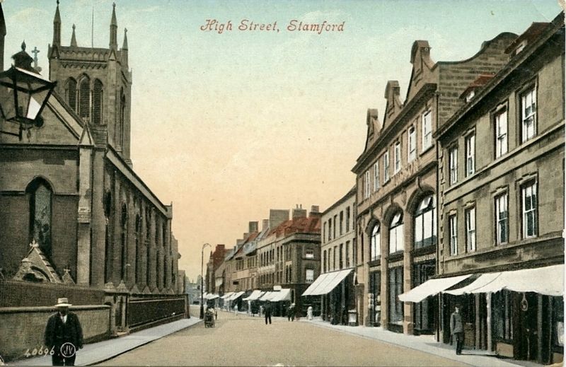 High Street, Stamford (looking west). Click for full size. High Street, Stamford (looking west) image. Click for full size.